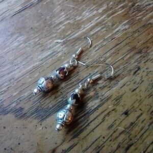 Pair of Handmade Garnet Dangle Earrings!!!